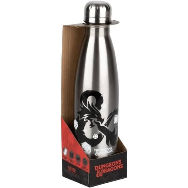 Konix Dungeons Dragons Isolerglas - Rostfritt stål - 500 ml - Logomönster - Silver