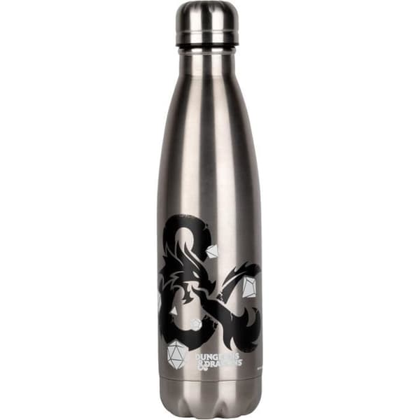 Konix Dungeons Dragons Isolerglas - Rostfritt stål - 500 ml - Logomönster - Silver