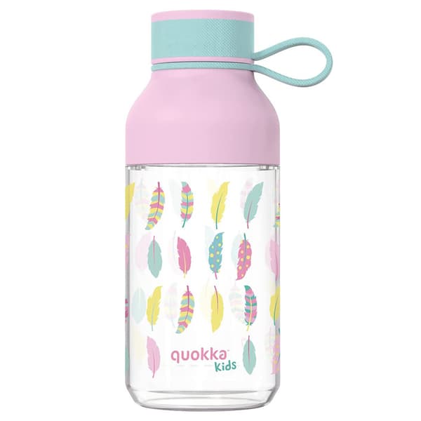 Quokka Ice Kids with strap - Ecozen Water Bottle 430 ml with strap (Feathers)