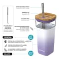 Miniatyrbild 2 av 2: Quokka Liquid Cube - Glass Straw Tumbler with Silicone Cover 540 ml (Lilac Gradient)