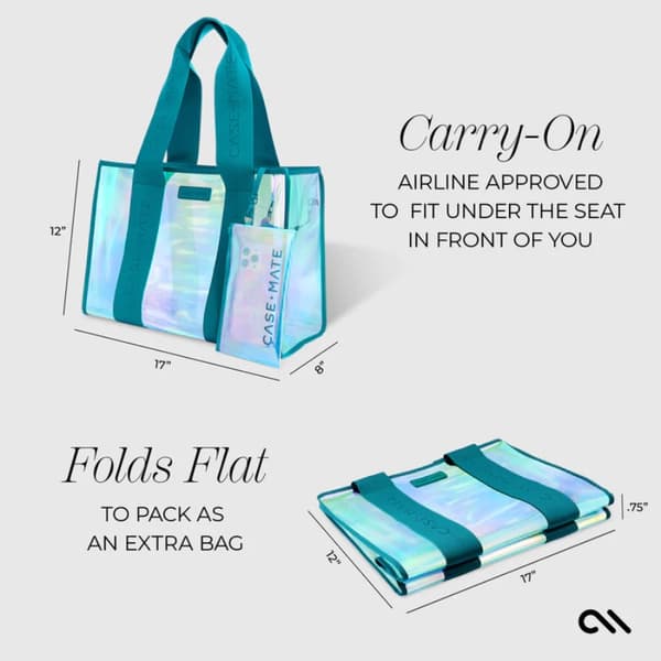 Case-MateLargeTravelToteBag–WaterproofShoulderBagwithPhonePouch(EmeraldBlueSoapBubble)