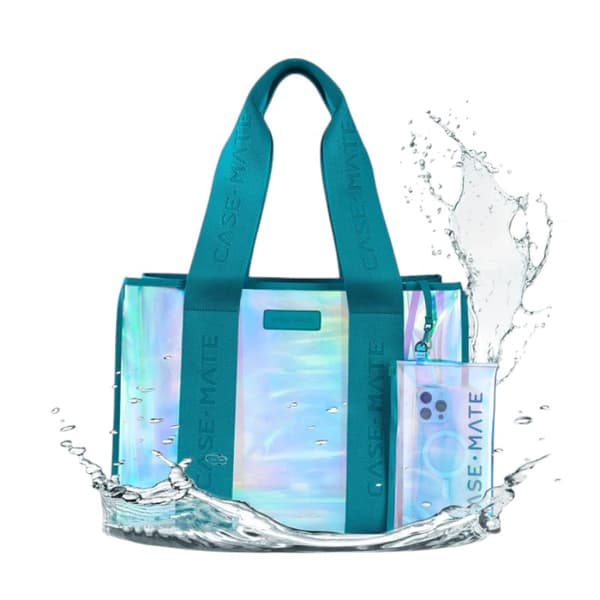 Case-MateLargeTravelToteBag–WaterproofShoulderBagwithPhonePouch(EmeraldBlueSoapBubble)