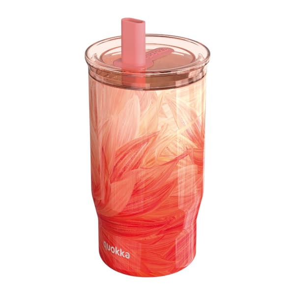 QuokkaMist-StainlessSteelThermalMug720mlwithStraw(PeachPetals)