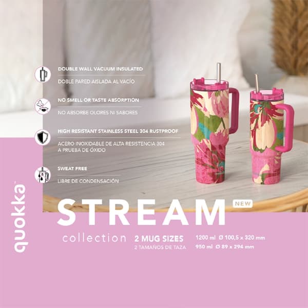 QuokkaStream-StainlessSteelThermalMug1200mlwithStraw(Matcha)