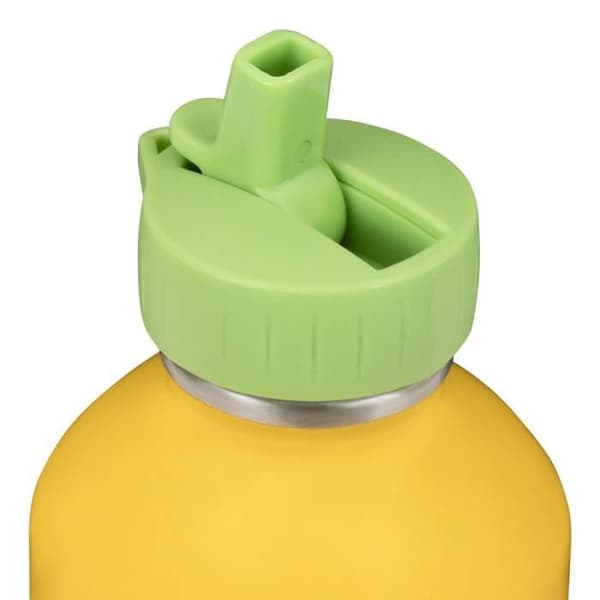Barnvattenflaska Rostfritt stål - Lätt att rengöra - Återanvändbar vattenflaska - Kapacitet 300ml - 17 cm x 6,5 cm - Gul - Tiger