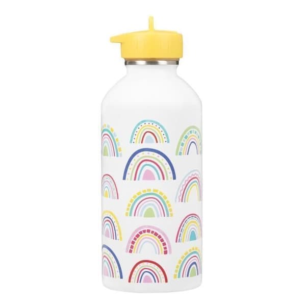 Barnflaska Rostfritt stål - Lätt att rengöra - Återanvändbar flaska - Kapacitet 300ml - 17 cm x 6,5 cm - Regnbåge