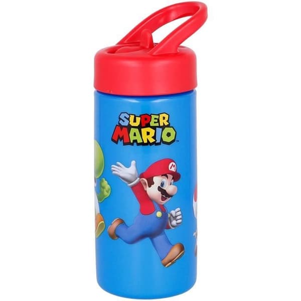 Vattenflaska - STOR - Super Mario - Blå - BPA-fri plast - För barn