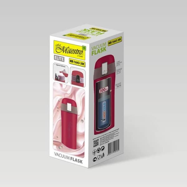 Isolerad flaska - Termos - Maestro Pretty - 300 ml - Rostfritt stål - Rosa
