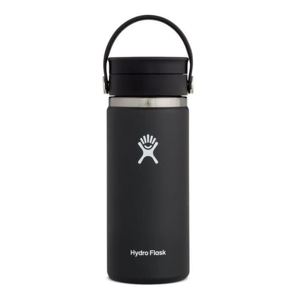 Flaska - Hydroflaska - Bred mun - 16 oz (473 ml) - Rostfritt stål - Svart