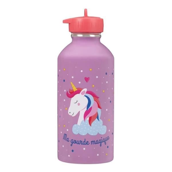 Vattenflaska barn - Min magiska vattenflaska - Rostfritt stål - 300ml - 17cm x 6,5cm - Flerfärgad
