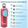 Miniatyrbild 2 av 4: Vattenflaska - LAKEN - Futura - Borstad aluminium - 1L - Silver
