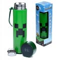 Miniatyrbild 1 av 3: Isolerad vattenflaska i rostfritt stål med digital termometer för varma eller kalla drycker Minecraft Puckator Creeper - grön/svart - 450 m