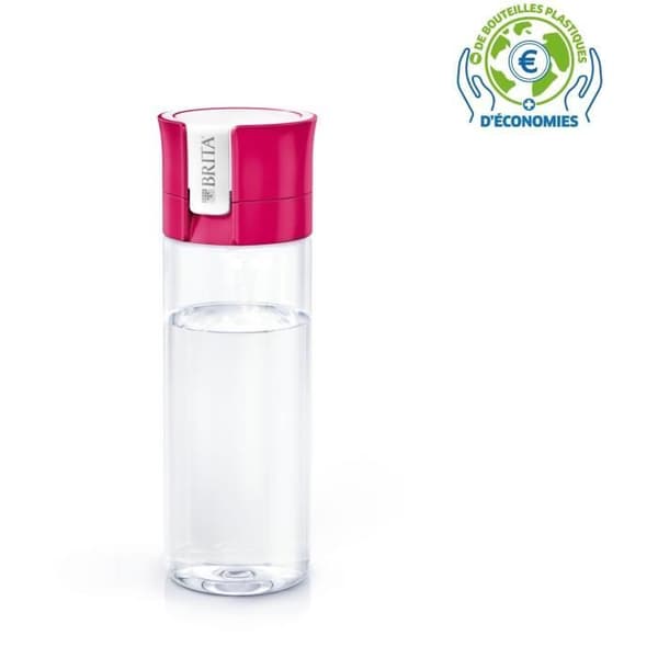 BRITA rosa transparent filterflaska - 1 MicroDisc-filter ingår