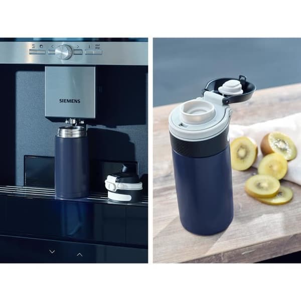 Bouteille isolerande 350 ml 03247 Leifheit, vattentät flaska med 100% läckfri stängning och lätt öppning, mörkblå - Serie