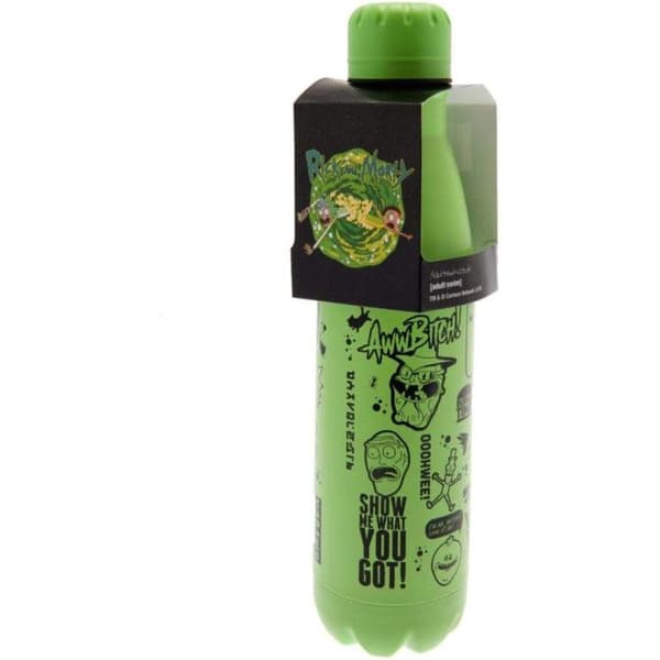 Vattenflaska - RICK AND MORTY - Citat - Grön - Plast - Cylindrisk