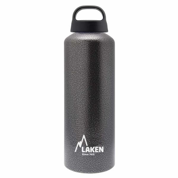 Laken - 32-G - Klassisk vattenflaska av aluminium med skruvlock och bred mun, aluminiumflaska 0,6-1 liter