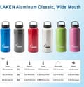 Miniatyrbild 2 av 4: Laken - 32-G - Klassisk vattenflaska av aluminium med skruvlock och bred mun, aluminiumflaska 0,6-1 liter