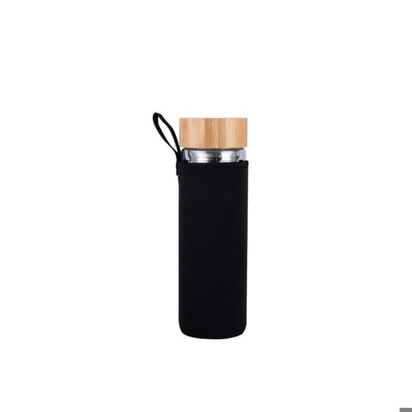 Glasflaska - Alpina - 450 ml - Kork av bambu - Modern design - Lätt och hanterbar