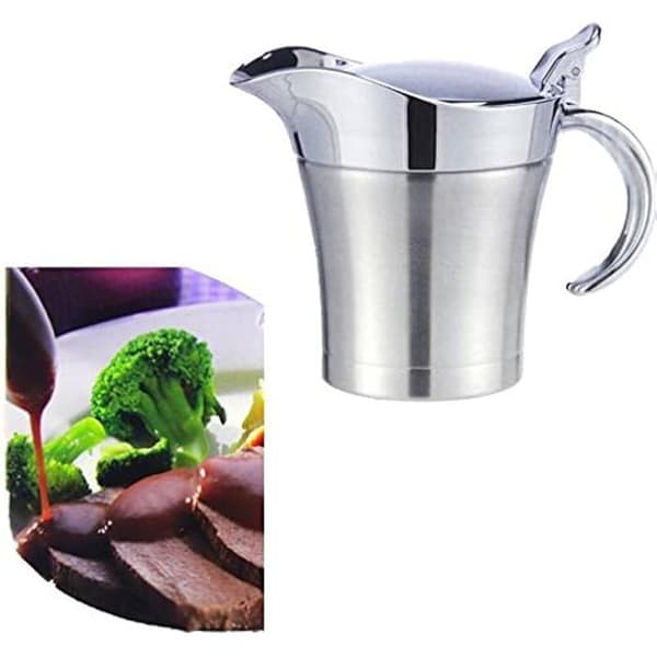 Soucoupe för sås - LENNOX - Rostfritt stål - 450 ml - Dubbelvägg - Funktion för enhandsgjutning