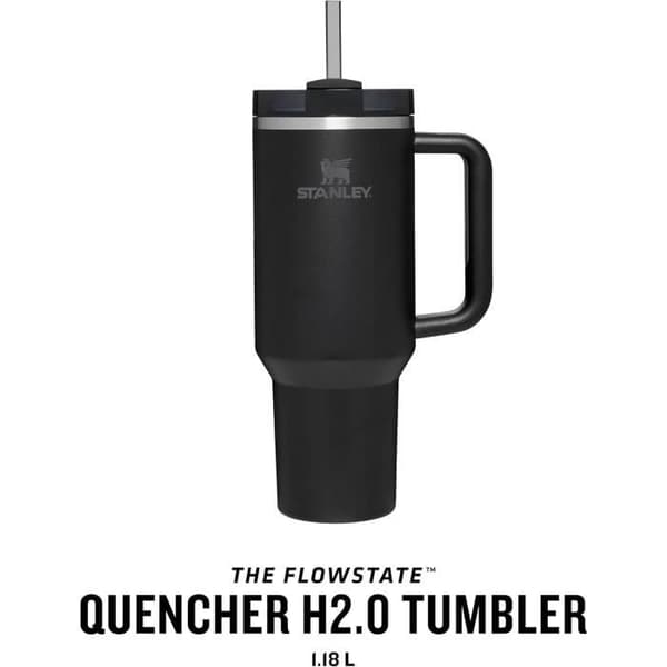 Isolerad Mugg - STANLEY - Quencher H2.0 FlowState - 1.2L - Återvunnet Rostfritt Stål - Svart Tonal