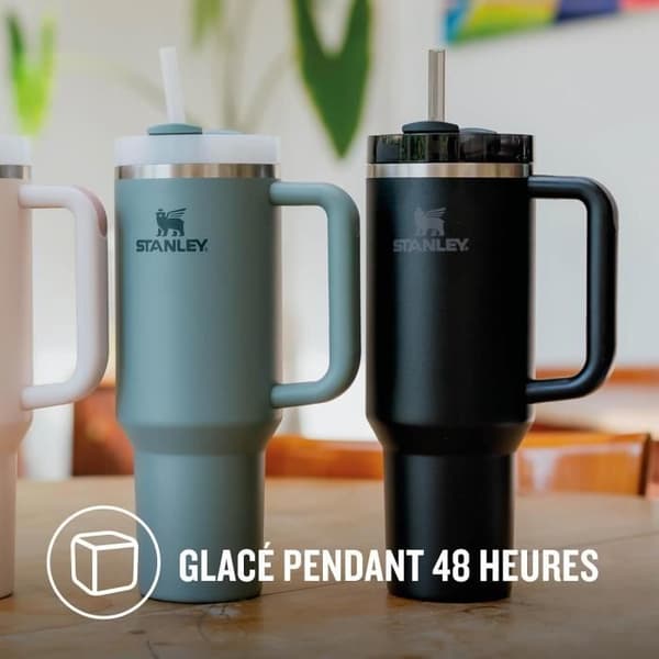 Isolerad Mugg - STANLEY - Quencher H2.0 FlowState - 1.2L - Återvunnet Rostfritt Stål - Svart Tonal
