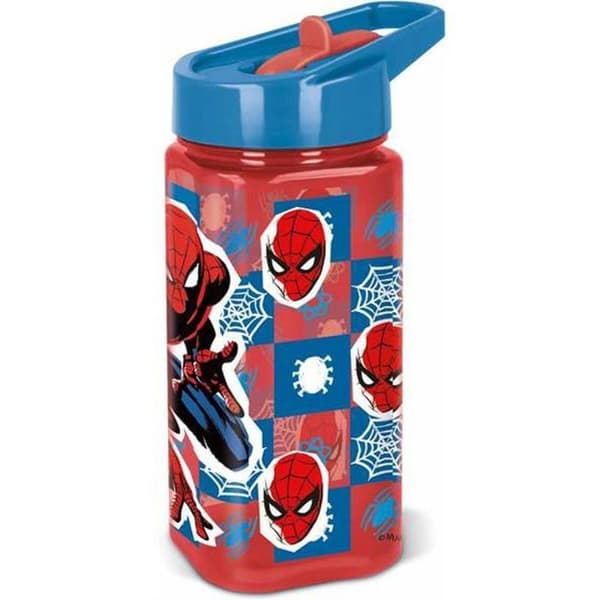Gourde - bidon - flaska med isolering Stor - 74714 - BOUTEILLE SQUARE EASY HOLD 530 ML - SPIDERMAN ARACHNID GRID