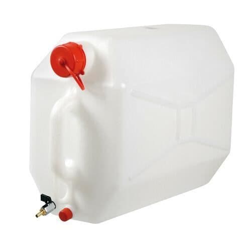 Jerrycan - Lampa - 25 L - Polyeten - Metallkran - Vit/Röd