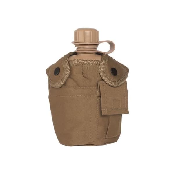 Gourde - Miltec - US Plast - 1L - Hölster Coyote - Tryckknappar