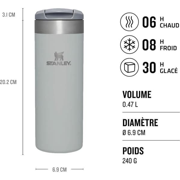 Stanley Aerolight Transit Mug Isothermisk Kaffe 0.47L - Grå Metallisk