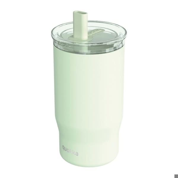 Isolerad mugg i rostfritt stål 720 ml med sugrör (pastellgrön) Quokka Mist