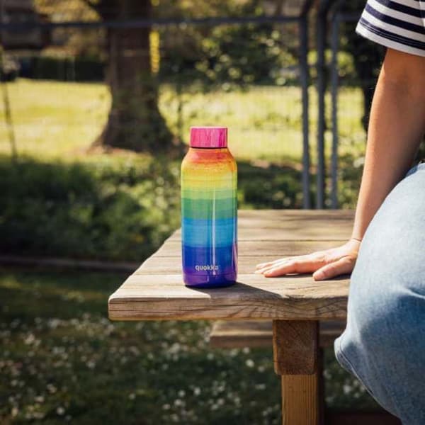 Isolerad flaska i rostfritt stål 510 ml (regnbåge) Quokka Solid