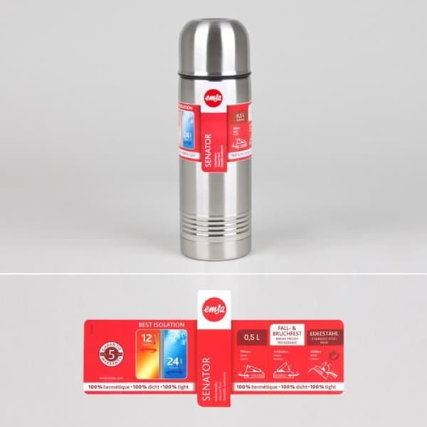 Termos - EMSA - SENATOR - 0,50L - Rostfritt stål - Grå - Unisex