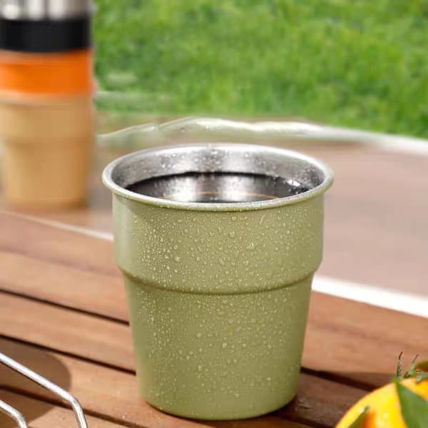 INF Campingölmugg 300ml Enkellager Rostfritt Stål Grön