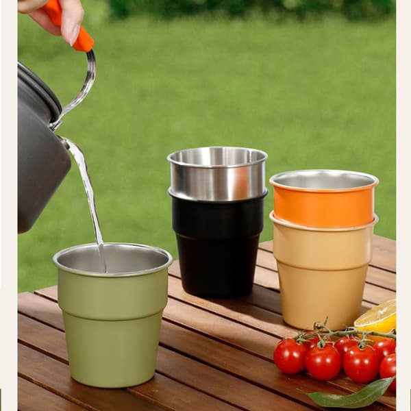INF Campingölmugg 300ml Enkellager Rostfritt Stål Grön