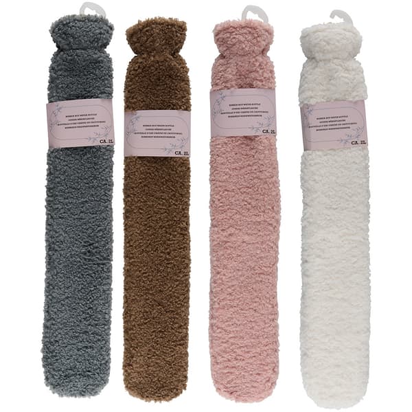 Fluffy varmeflaske med ekstra langt design og mykt trekk