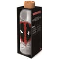 Miniatyrbild 2 av 2: STOR - Deadpool - Bred flaska - Glas med silikonhylsa - Återanvändbar - 1030 ml