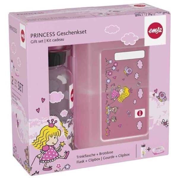 Kit Gourde + Clipbox - EMSA - Prinsessa - 0,4 L - 100% hermetisk - Dimensioner: 160x110x70 mm