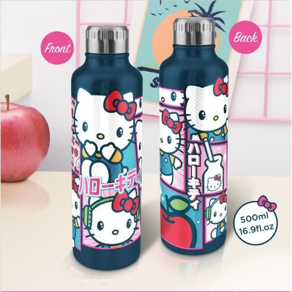 Vattenflaska - PALADONE - HELLO KITTY - Rostfritt stål - 500 ml - Blå
