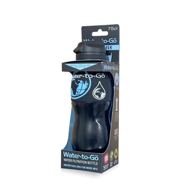 Water-to-Go klassisk filterflaska 75 cl 750 ml svart