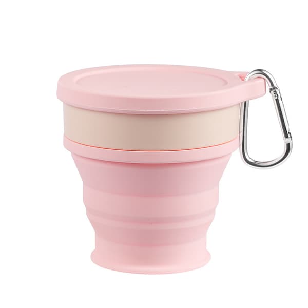 INF Hopfällbar Vattenkopp 220ML Portabel Sippy Kopp Rosa