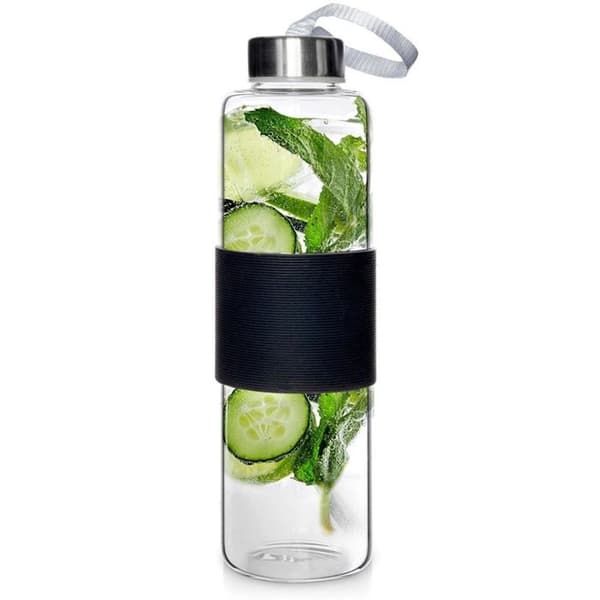 GLASFLASKA FÖR VATTEN 600ml 259152-C SVART