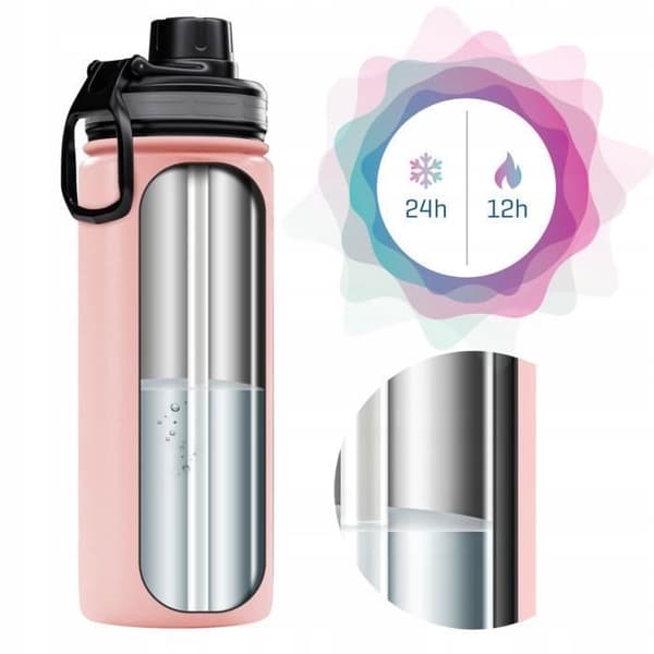 Termosflaska - WESSPER - ActiveMax Steeline - Rostfritt stål - 500ml - Rosa