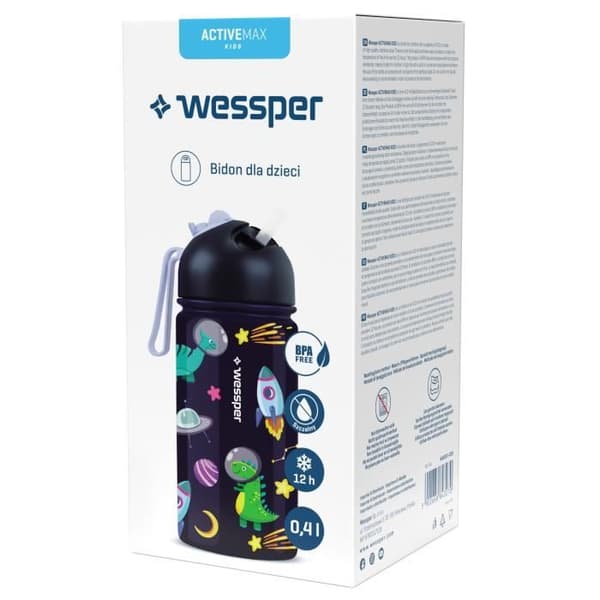 Barnflaska - WESSPER - ACTIVEMAX KIDS - Rostfritt stål - 0,41 L - Utan BPA