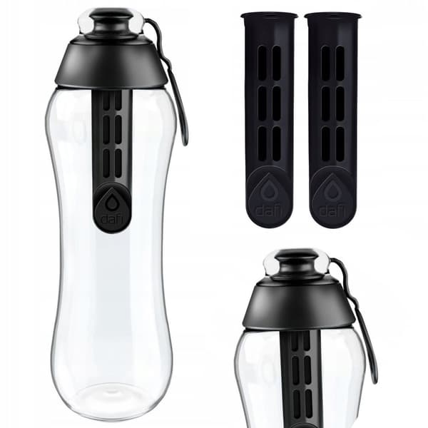 Sort Dafi vandfilterflaske 0,7 l + 2 filtre