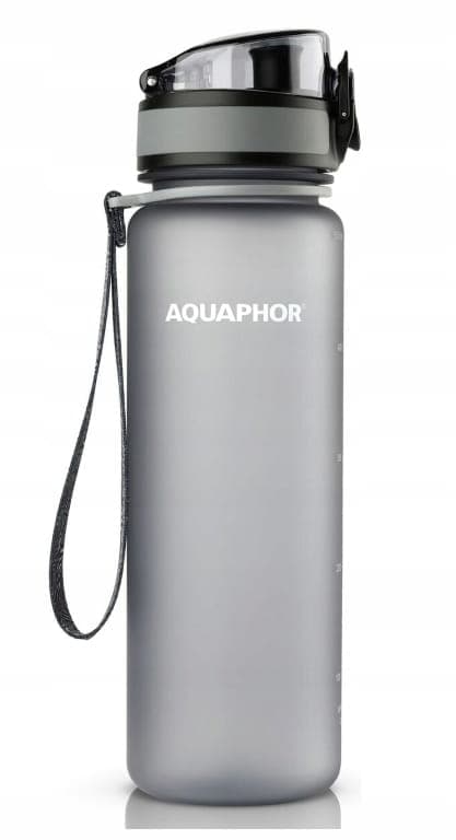 Harmaa suodatinpullo + 1 vesisuodatinpatruuna 0,35 l AQUAPHOR