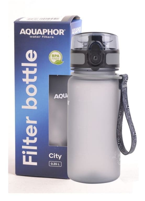 Harmaa suodatinpullo + 1 vesisuodatinpatruuna 0,35 l AQUAPHOR