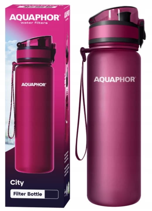 AQUAPHOR-suodatinpullo + 1 vesisuodatinpatruuna 0,8 l viininpunainen