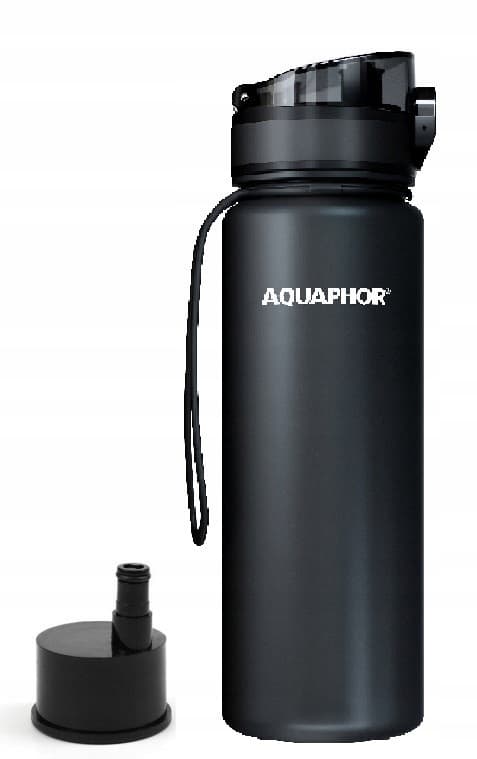 Aquaphor 0,5 l musta vesisuodatinpullo + 1 suodatin