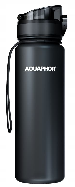 Aquaphor 0,5 l musta vesisuodatinpullo + 1 suodatin