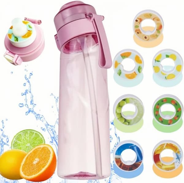 Neljä väriä (violetti/pinkki/sininen/musta) Air-Up Air -juomapullo 650 ml – 7 makukapselia | 0 sokeria ja tuoksuviolettia